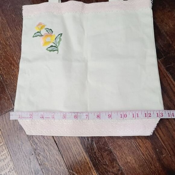 Handmade Faircore Canvas Shoulder Tote - Picture 5 of 11